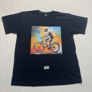 CASUAL MEN Black Short Sleeve Tee Sz M  Pre owned Excellent